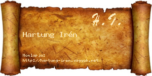 Hartung Irén névjegykártya